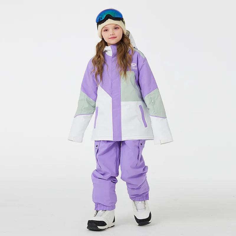 야외 어린이 겨울 스키 세트, 방풍 방수 열 스키 재킷 및 스노보드 바지 세트, 어린이 스노우 수트, 남아 여아